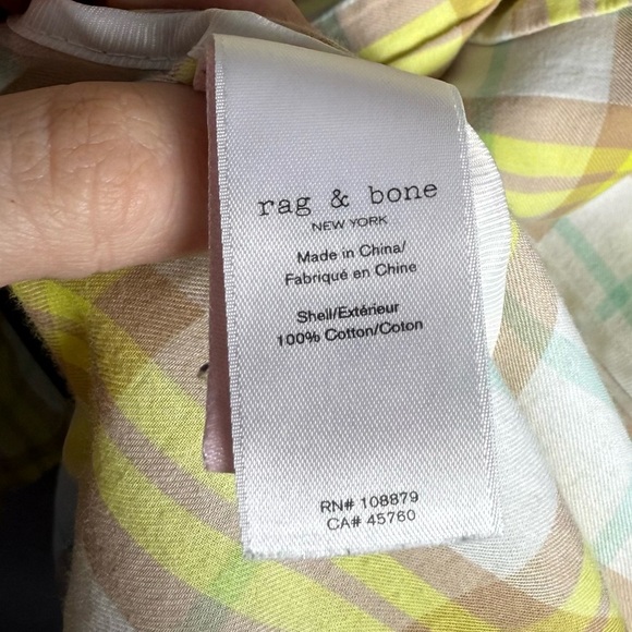 Rag & bone Women’s Margot Blazer Yellow Plaid 100% Cotton size 10 NWOT - Picture 6 of 12